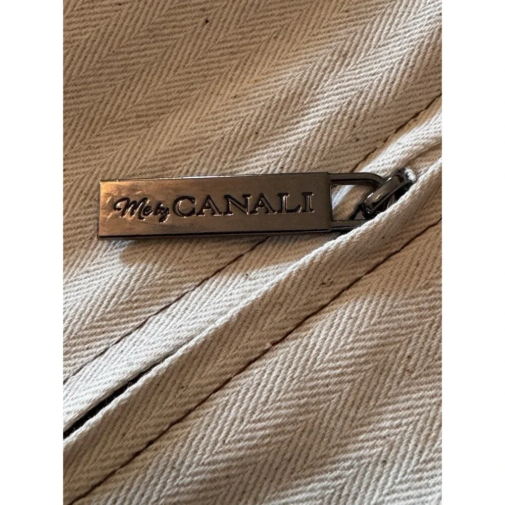 Canali Cream Garment Bag with Brown Trim